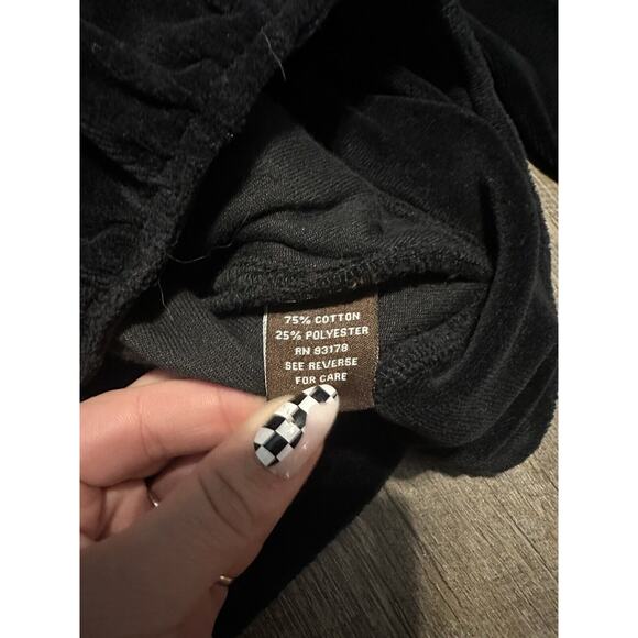 Adrienne Vittadini Black Velvet Velour Zip Up Track Jacket L Large - Picture 5 of 6